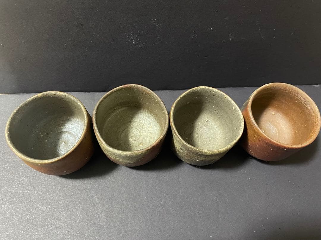 美品　備前焼　鈴木常喜 作　酒器セット　ぐい呑・徳利・湯呑み・お猪口　銘あり