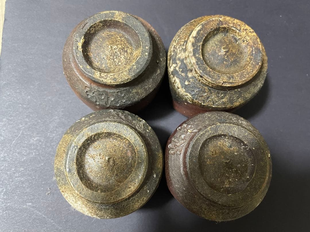 美品　備前焼　鈴木常喜 作　酒器セット　ぐい呑・徳利・湯呑み・お猪口　銘あり