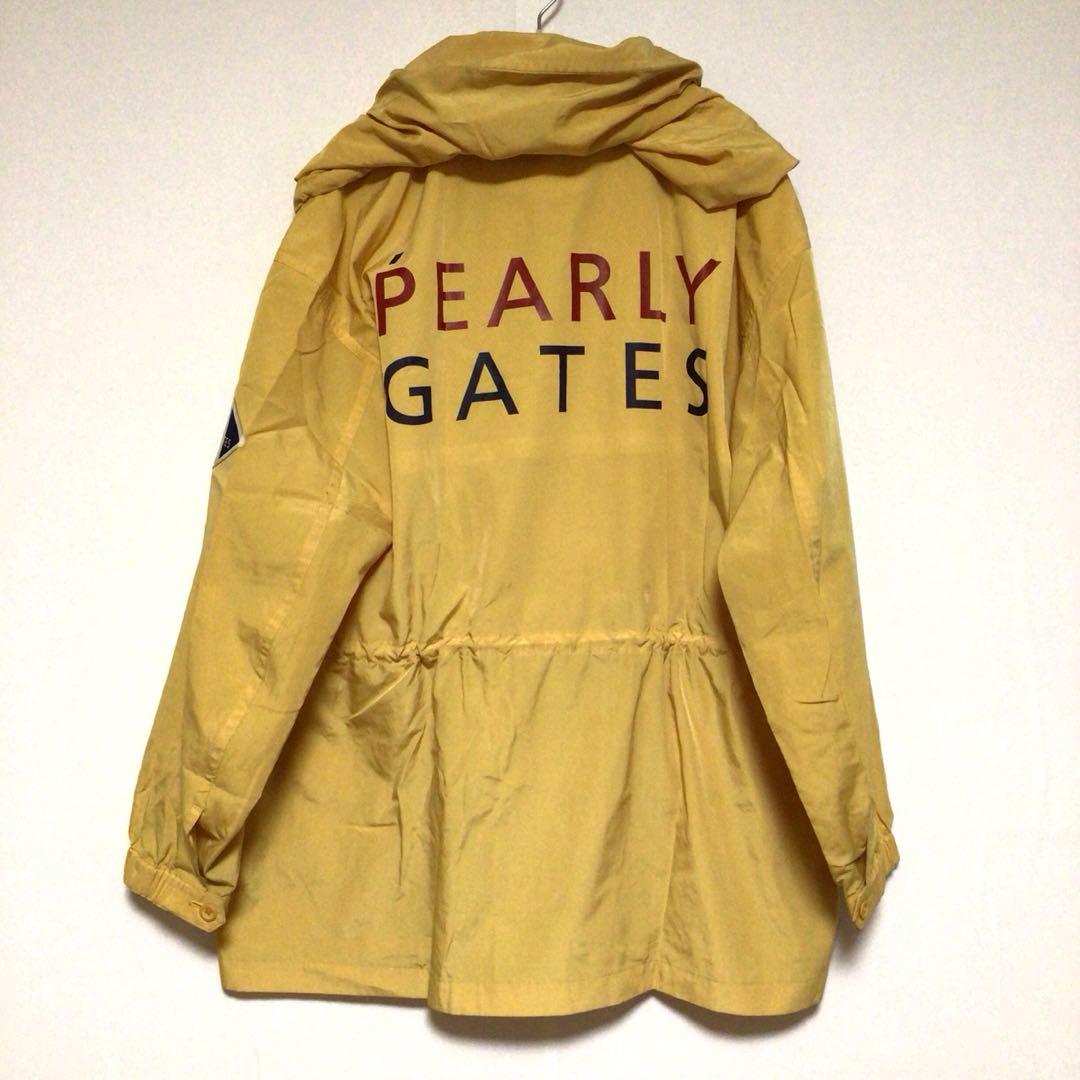 PEARLY GATES デカロゴ ナイロンジャケット フーディ 黄 フリー