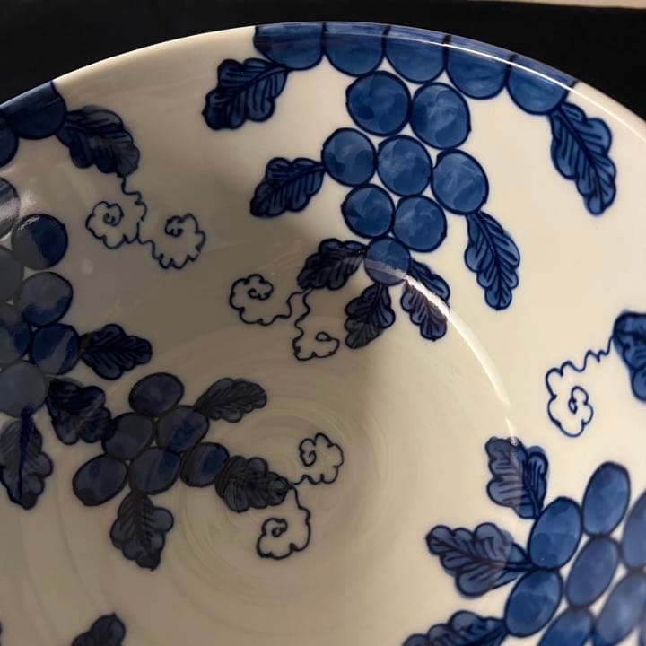 源右衛門　染付葡萄絵　ぶどう　鉢　サラダボウル　ボウル　大鉢