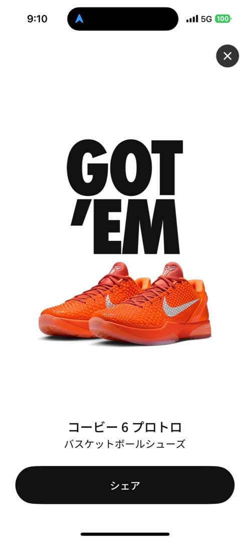 Nike Kobe 6 Protro Total Orange コービーバッシュ