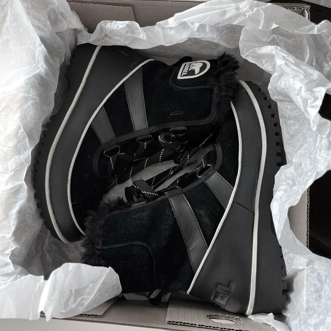 【SOREL 】ファー付き ブラックスノーブーツ