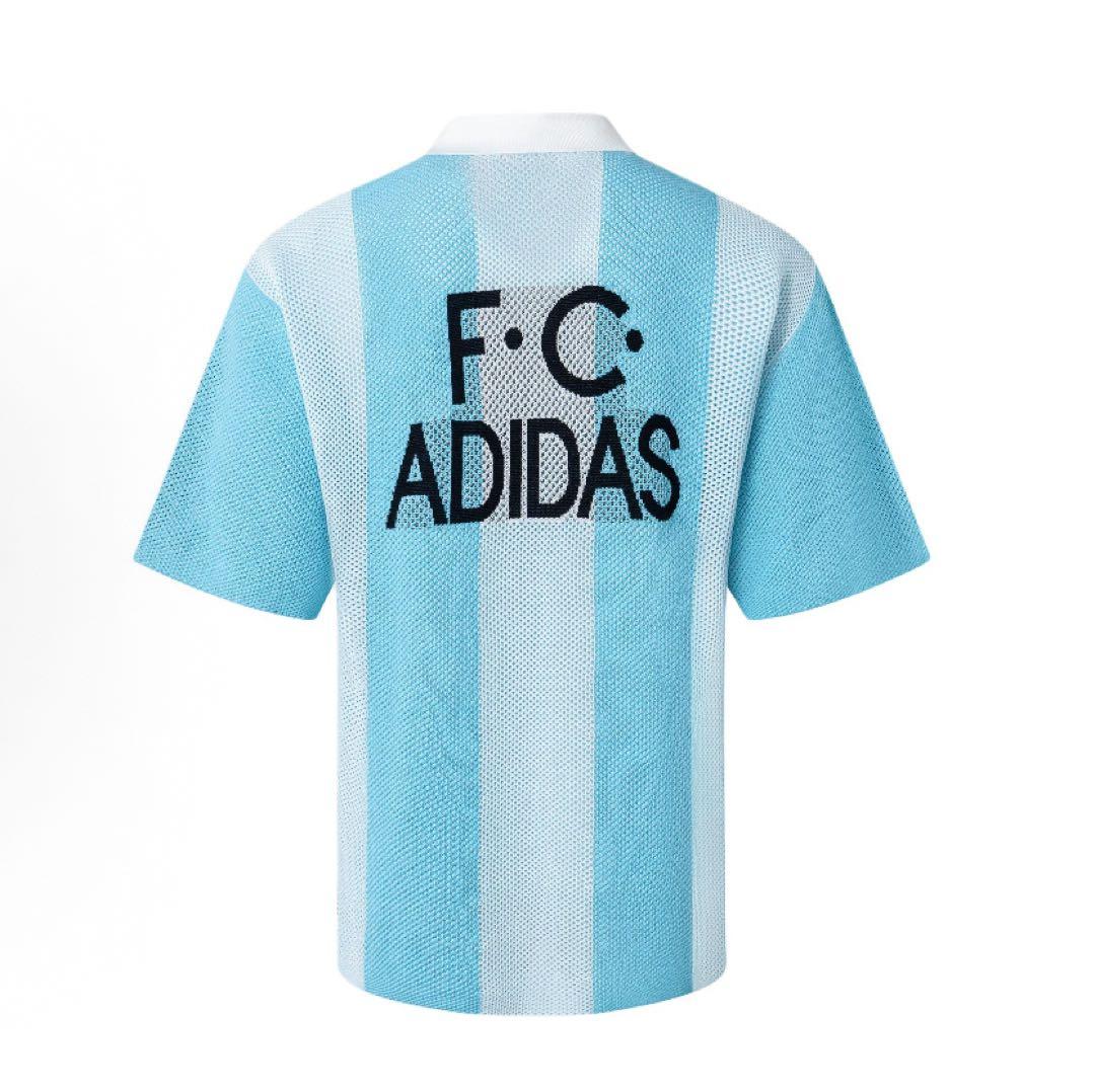 希少3XL Adidas ショートスリーブ ポロシャツJL5976 スカイブルー