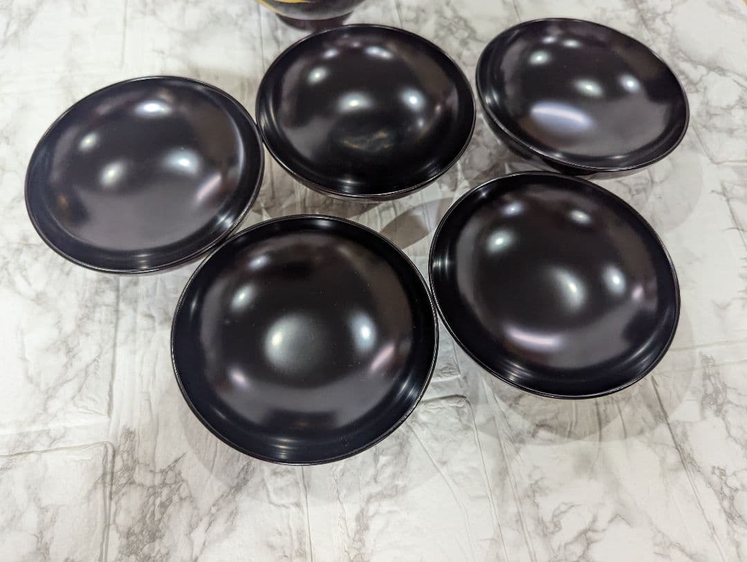 【美品】山中塗 山中漆器 蓋付き椀 汁物椀 5客