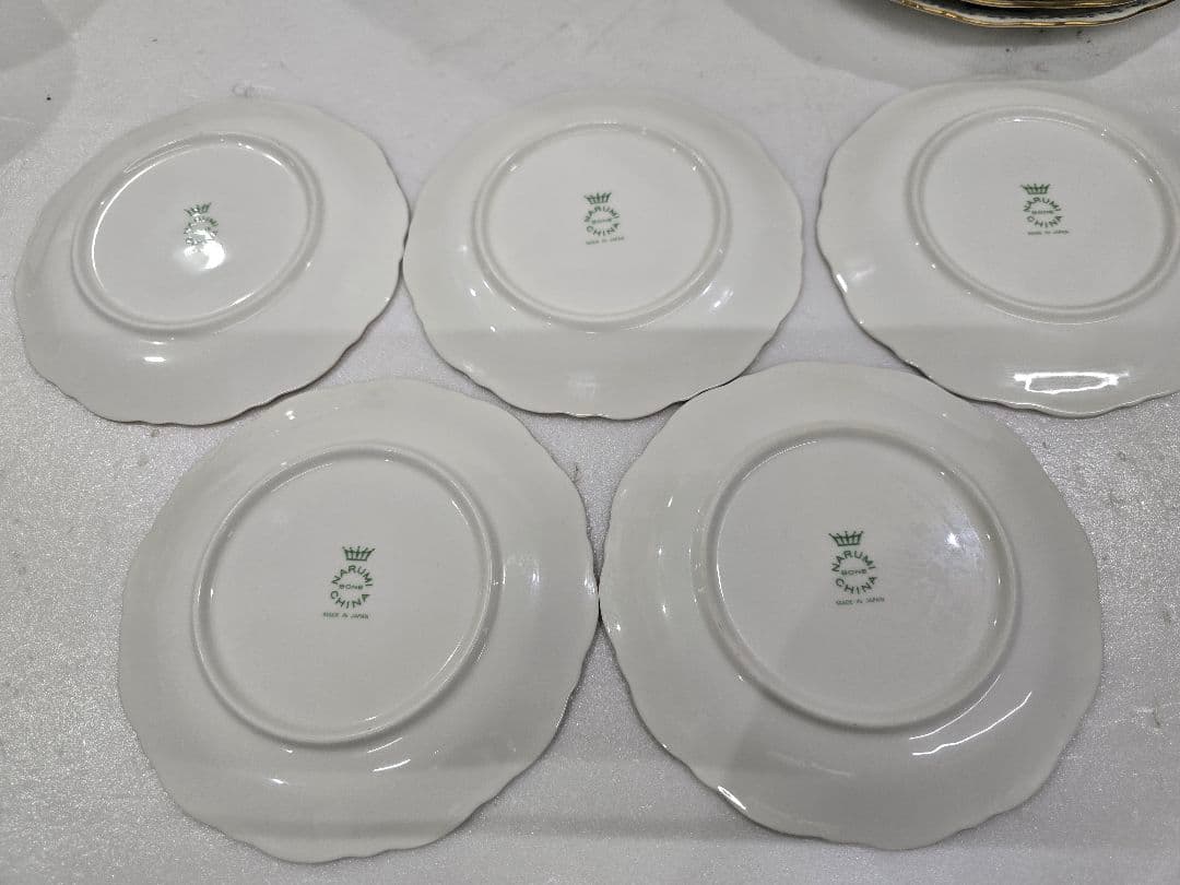 MT591 美品 ナルミ ボーンチャイナ ソラリア 大皿5枚小皿5枚セット 食器