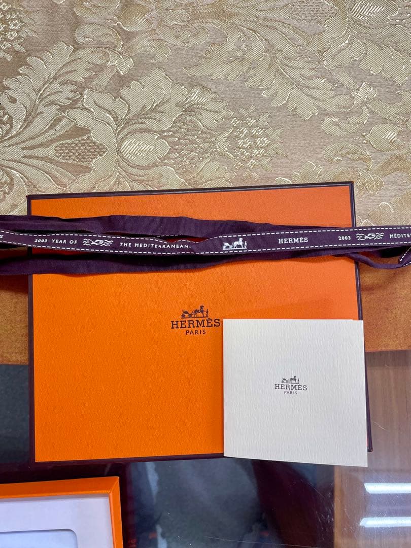 エルメス　シェーヌダンクル　ブルー　12×16cm　長方形プレート　HERMES