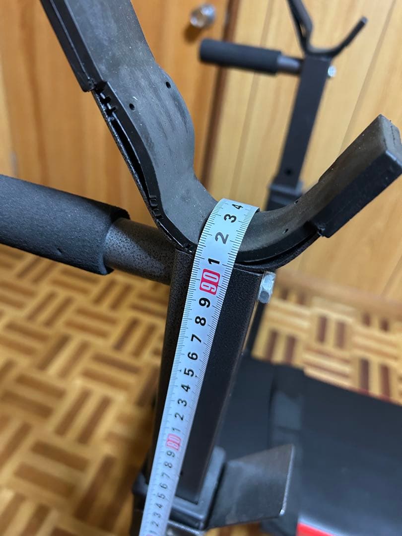 筋トレベンチ+シャフト+ウェイト15kg×2＋4kg鉄アレイ　一部歪み有　手渡し