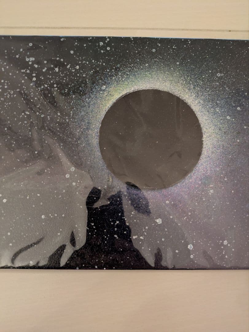 原画　スプレーアートエデン　EDEN　宇宙 ブラックホール アート　wood