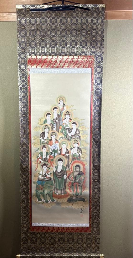 清水雲峰「十三仏」掛軸 仏画 仏教美術 BZ-6