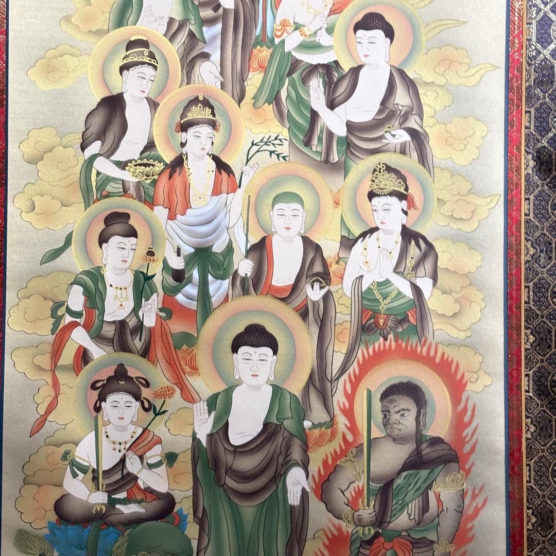 清水雲峰「十三仏」掛軸 仏画 仏教美術 BZ-6
