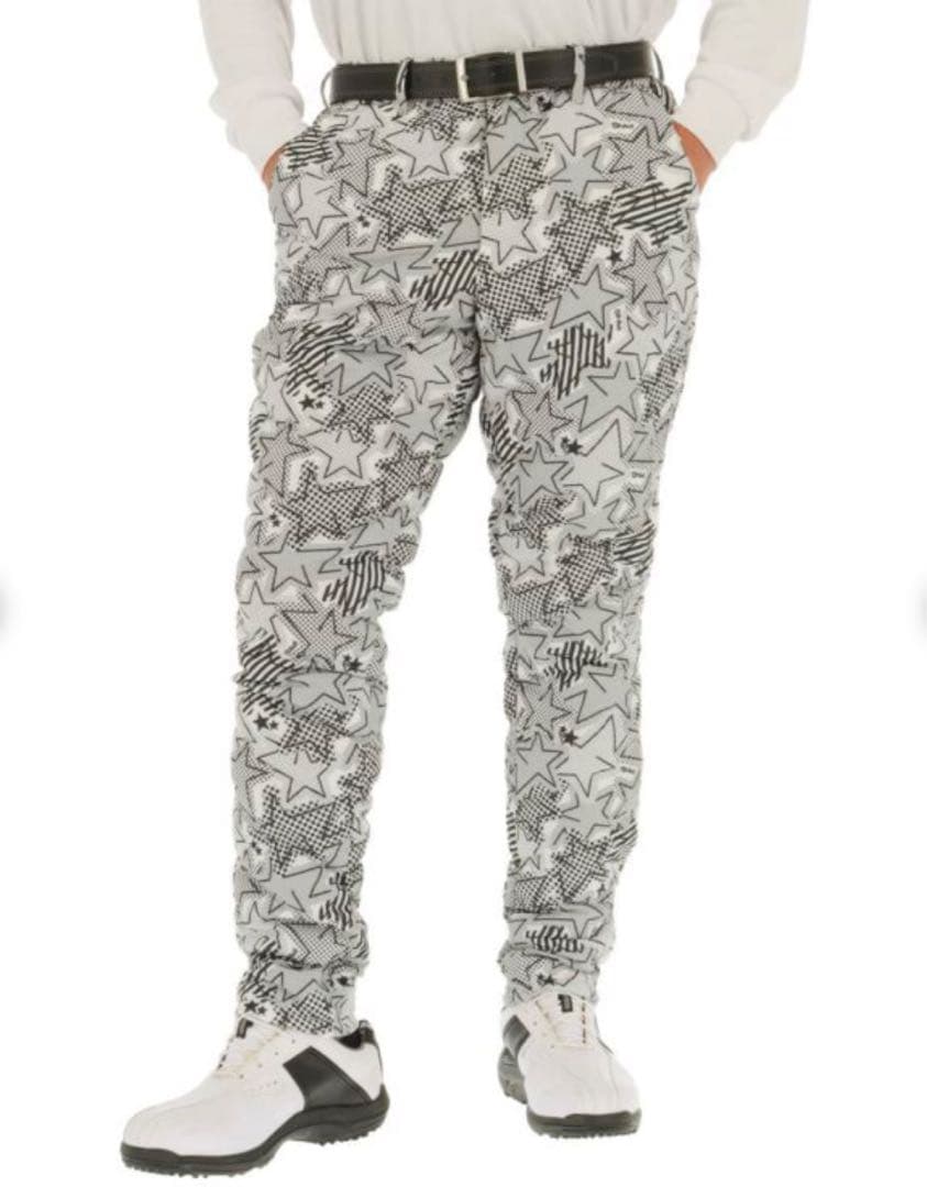 【新品】ゴルフパンツPING バリアンストレッチ 中綿パンツ ブラックプリント