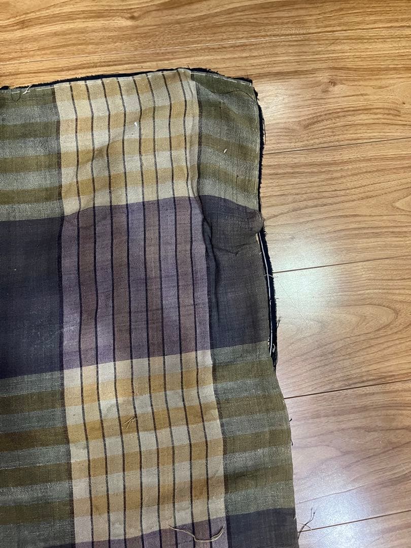 木綿　チェック　古布