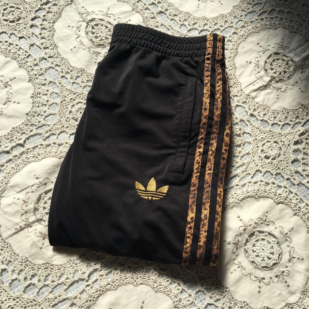 adidas ジャージ　トラックパンツ　レオパード柄　トレフォイル刺繍ロゴ　レア