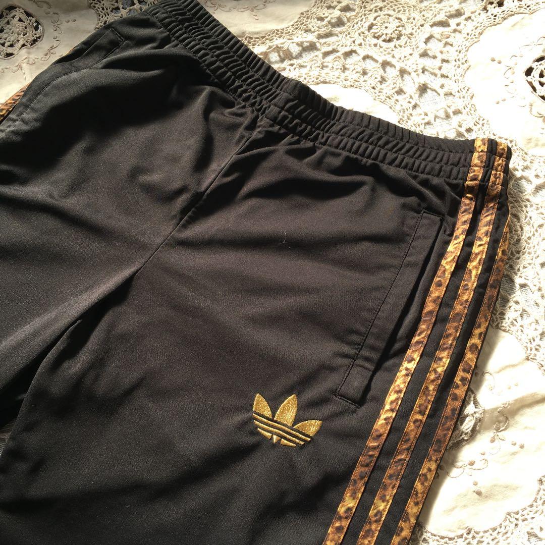 adidas ジャージ　トラックパンツ　レオパード柄　トレフォイル刺繍ロゴ　レア
