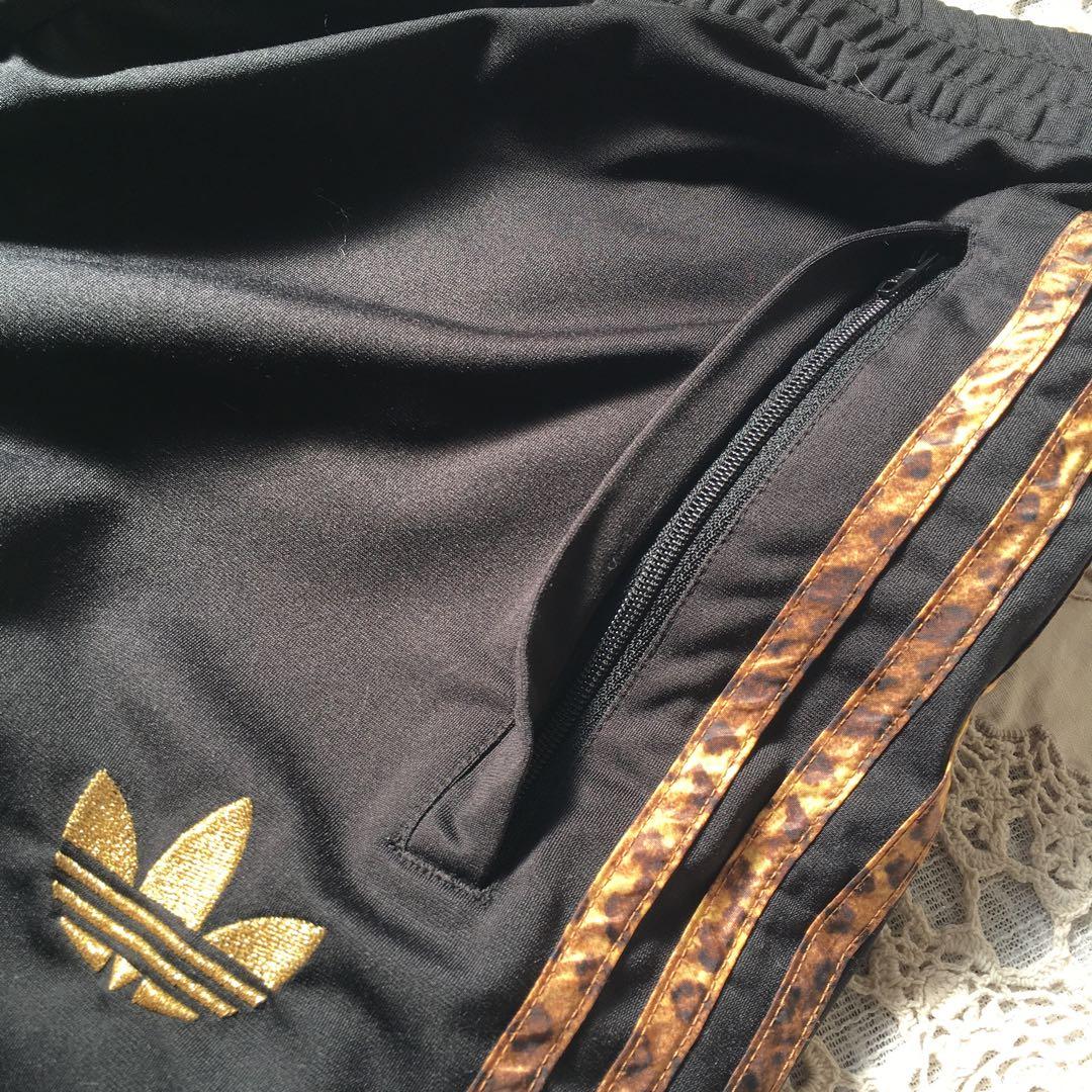 adidas ジャージ　トラックパンツ　レオパード柄　トレフォイル刺繍ロゴ　レア