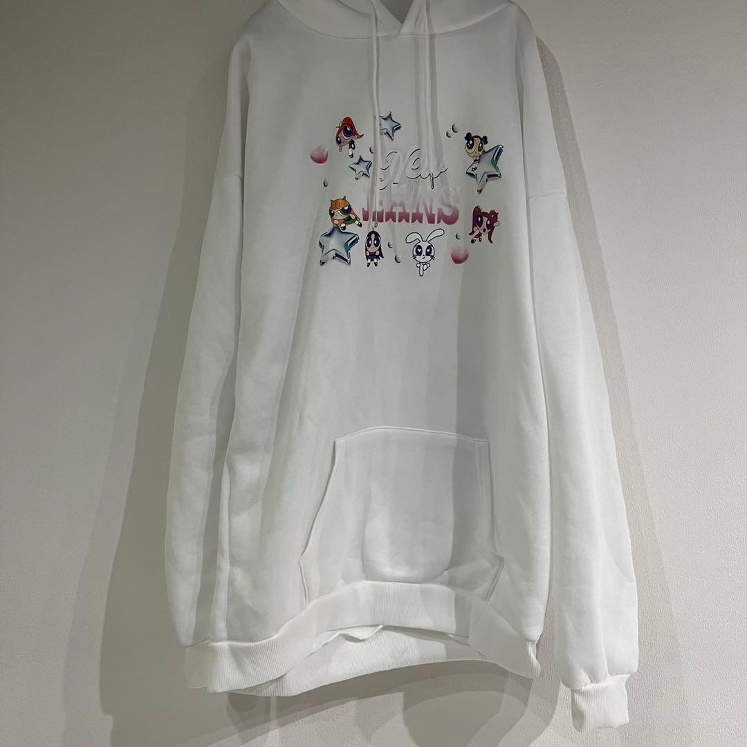 パワパフ×ニュージーンズ パーカー ＸＬ　裏起毛 オーバーサイズ　ユニセックス