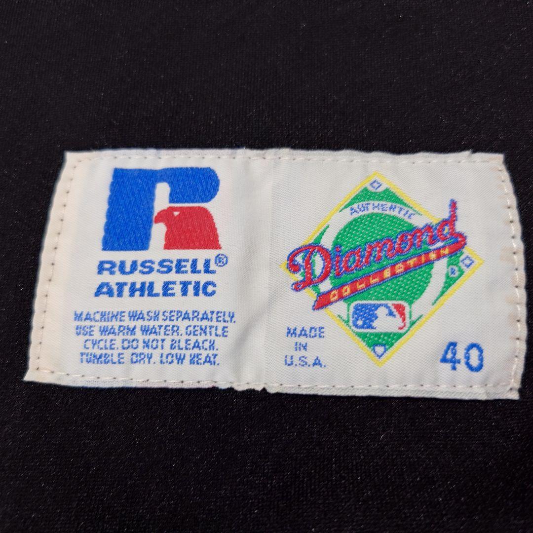 美品90sRUSSELLUSA製ホワイトソックスビッグロゴ刺繍ベースボールシャツ