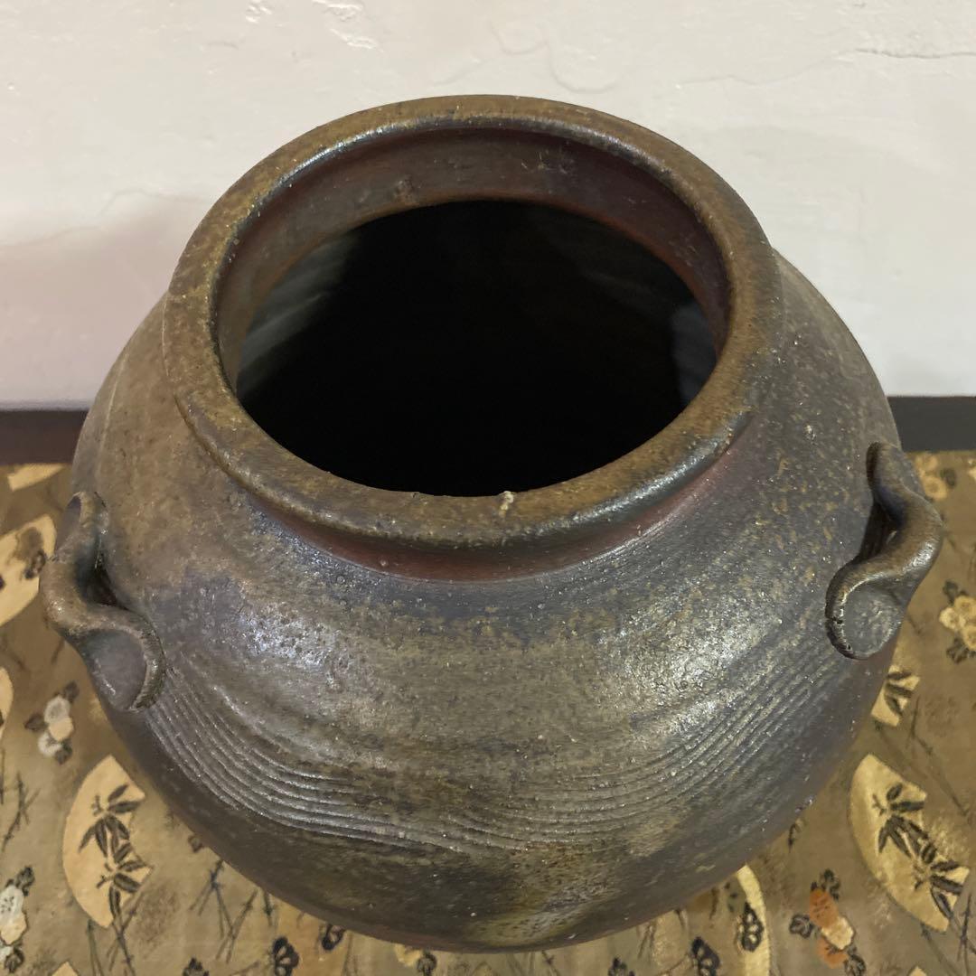 骨董　備前焼　茶壺　葉茶壺　三耳壺