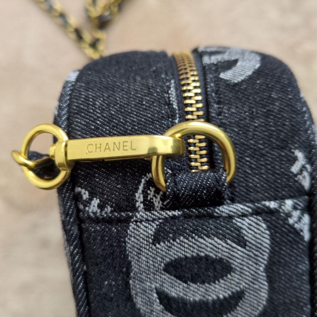 CHANELノベルティデニムブラックショルダーバッグ