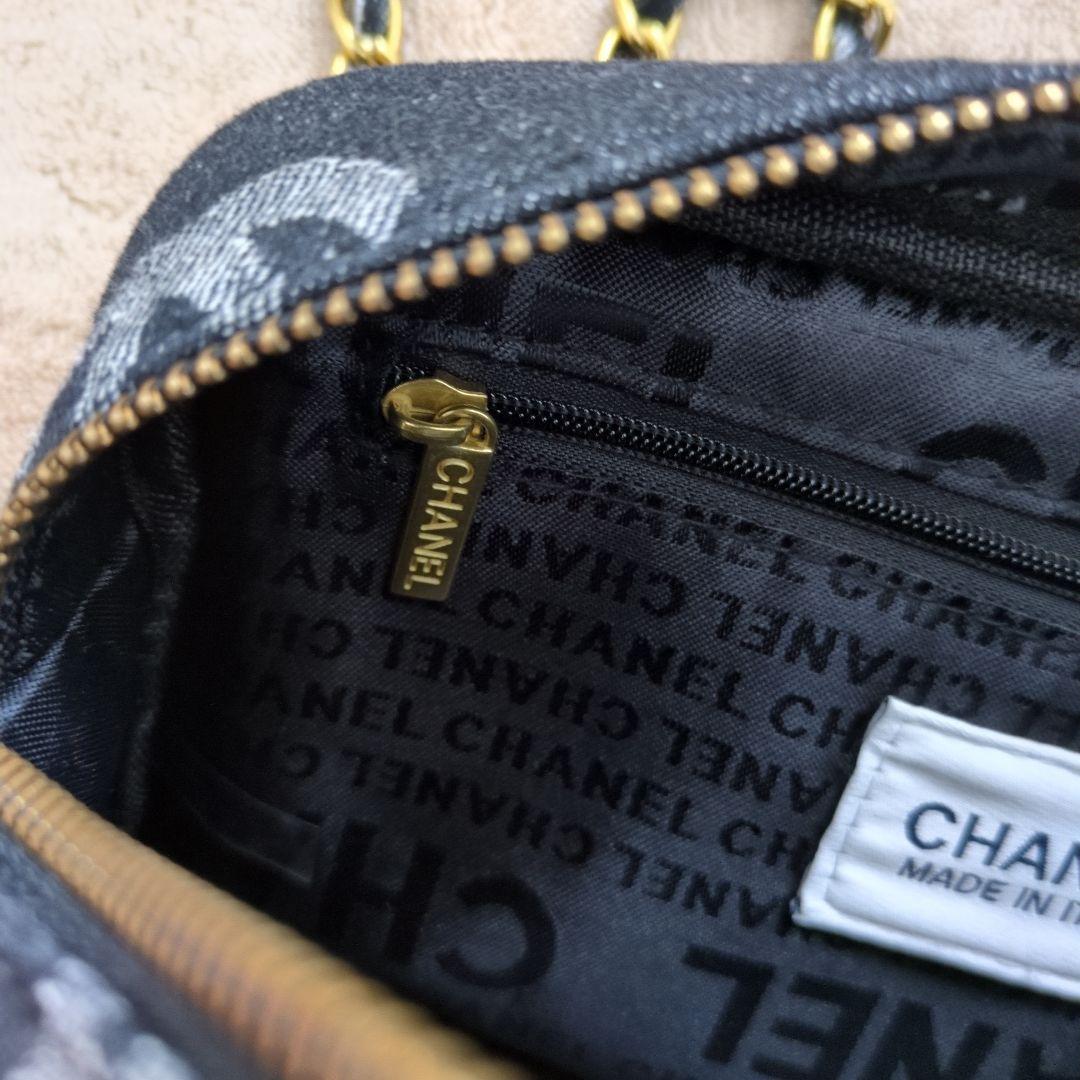 CHANELノベルティデニムブラックショルダーバッグ
