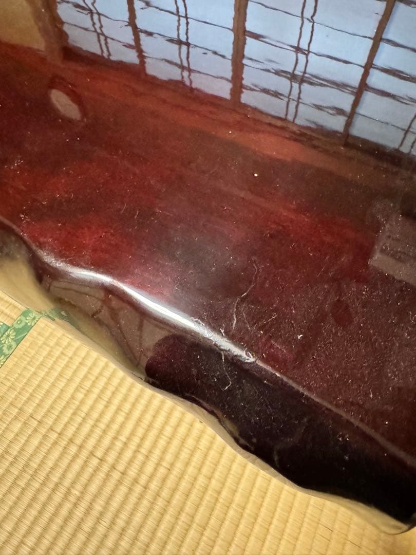 木製座卓 濃い茶色 1350-750-350