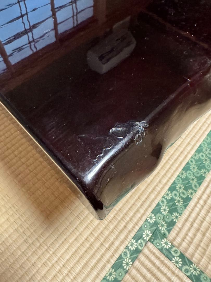 木製座卓 濃い茶色 1350-750-350