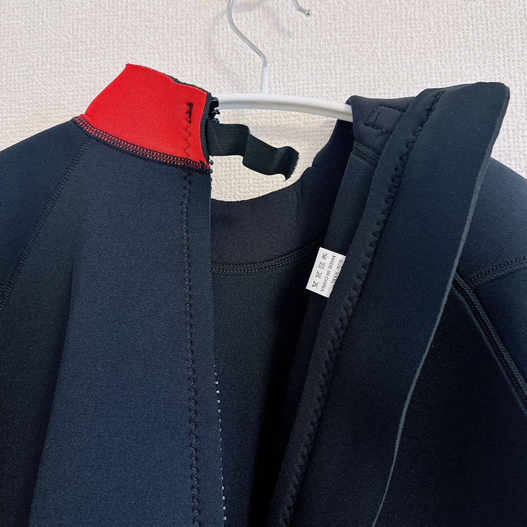 ウェットスーツ　ショート スプリング　3XL 黒×赤　半袖　FLEXEL