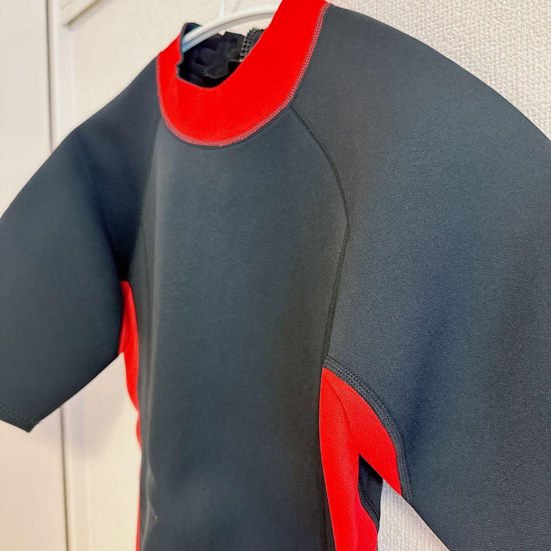 ウェットスーツ　ショート スプリング　3XL 黒×赤　半袖　FLEXEL
