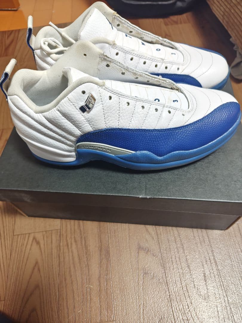 Air Jordan 12 ホワイト/ブルー TW03ゴルフシューズ