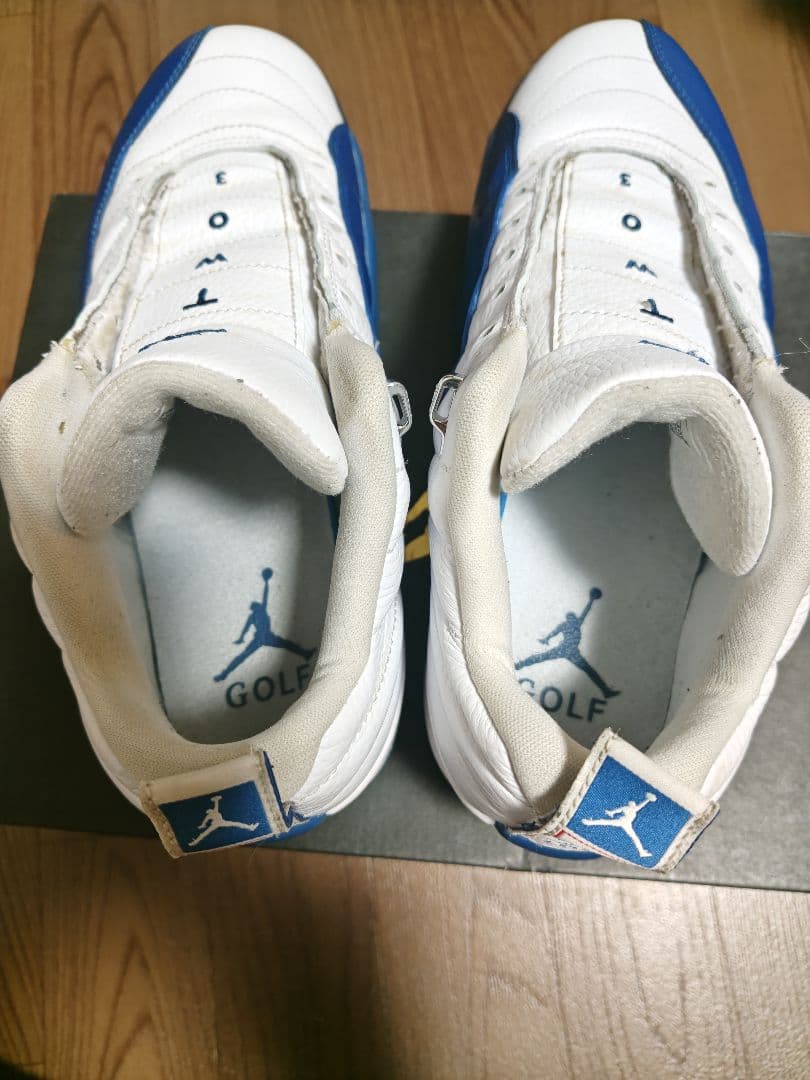Air Jordan 12 ホワイト/ブルー TW03ゴルフシューズ