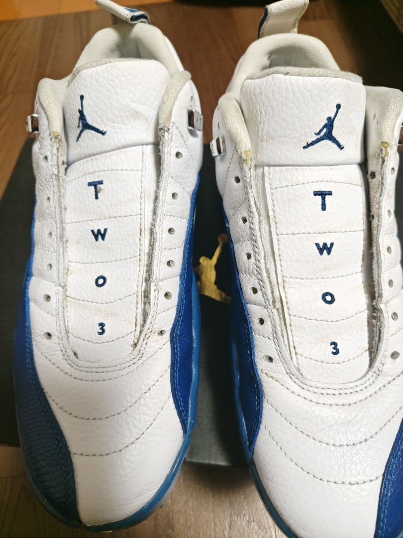 Air Jordan 12 ホワイト/ブルー TW03ゴルフシューズ