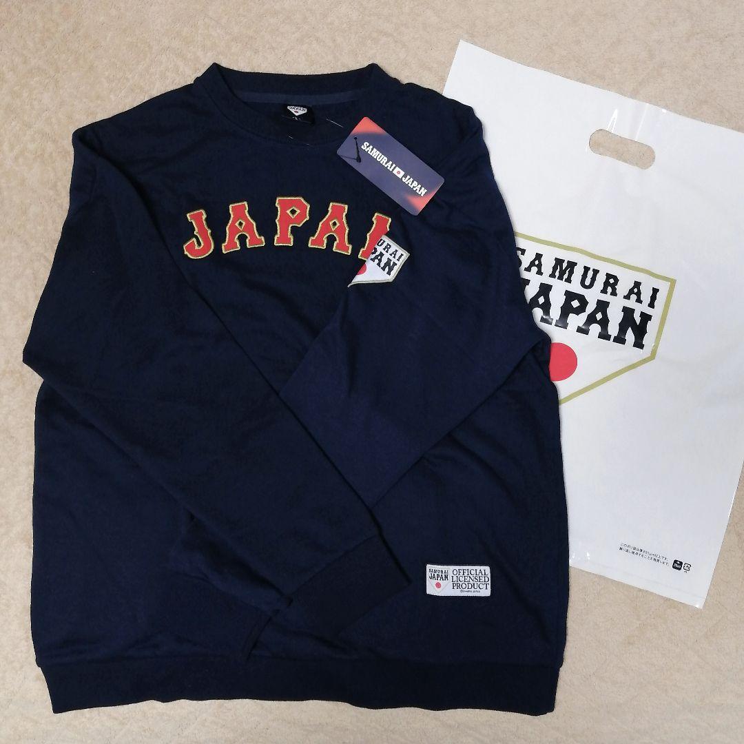 【公式】刺繍ロゴ トレーナー 侍ジャパン ネイビー Lサイズ