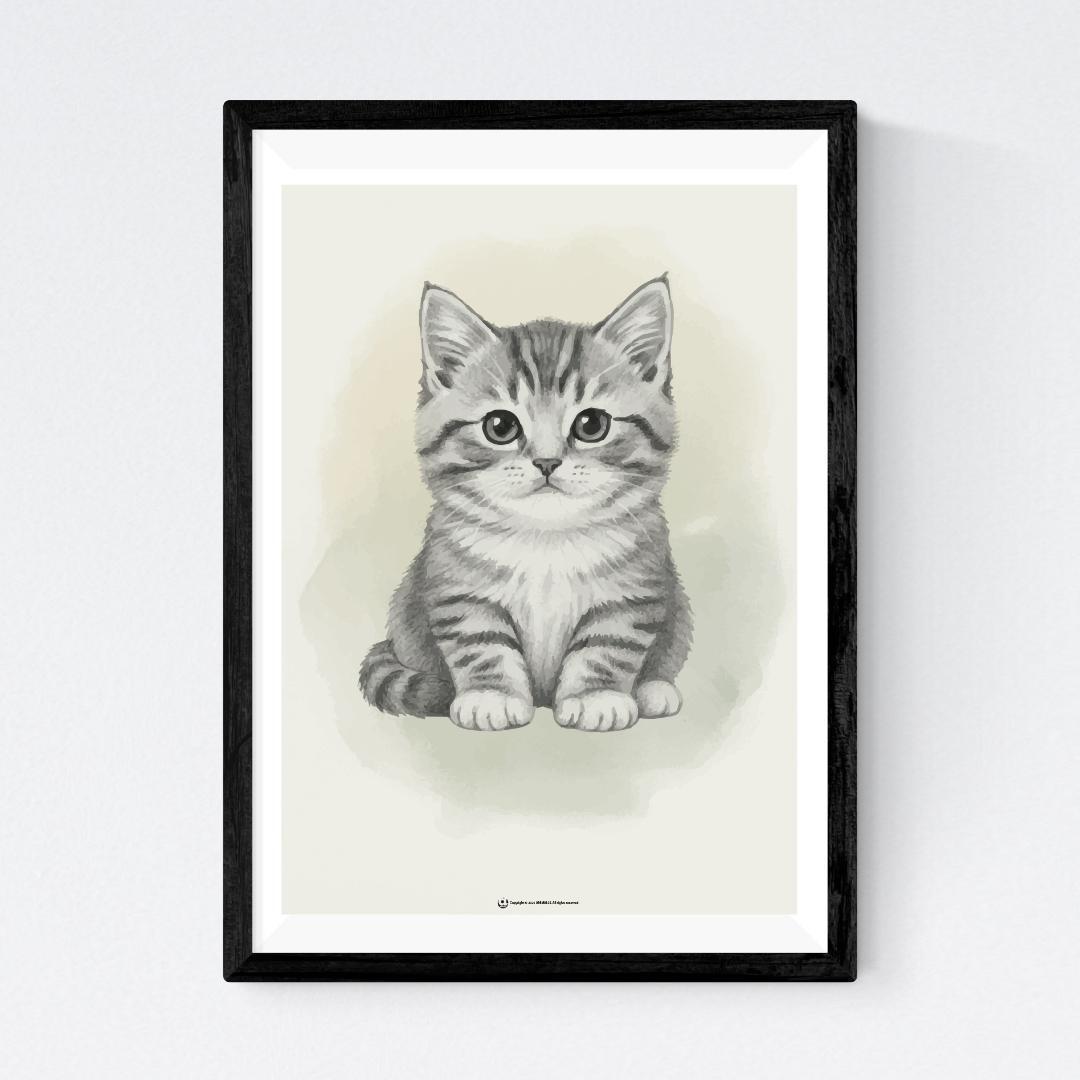 【SALE】ANIMALLS 猫系アートポスター（大型A2サイズ）約60cm