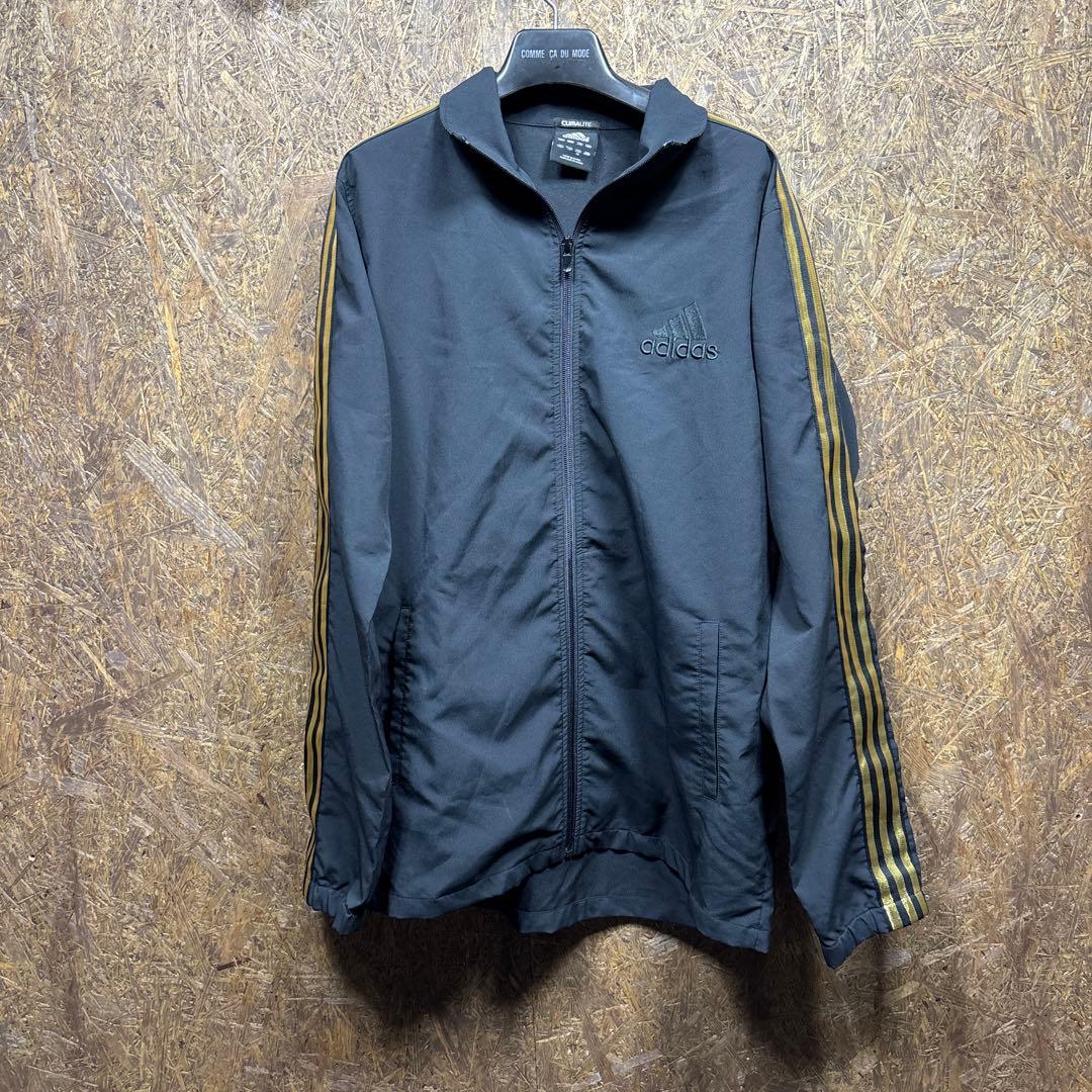 adidas アディダス ナイロン ジャージ上下SET ゴールド ライン