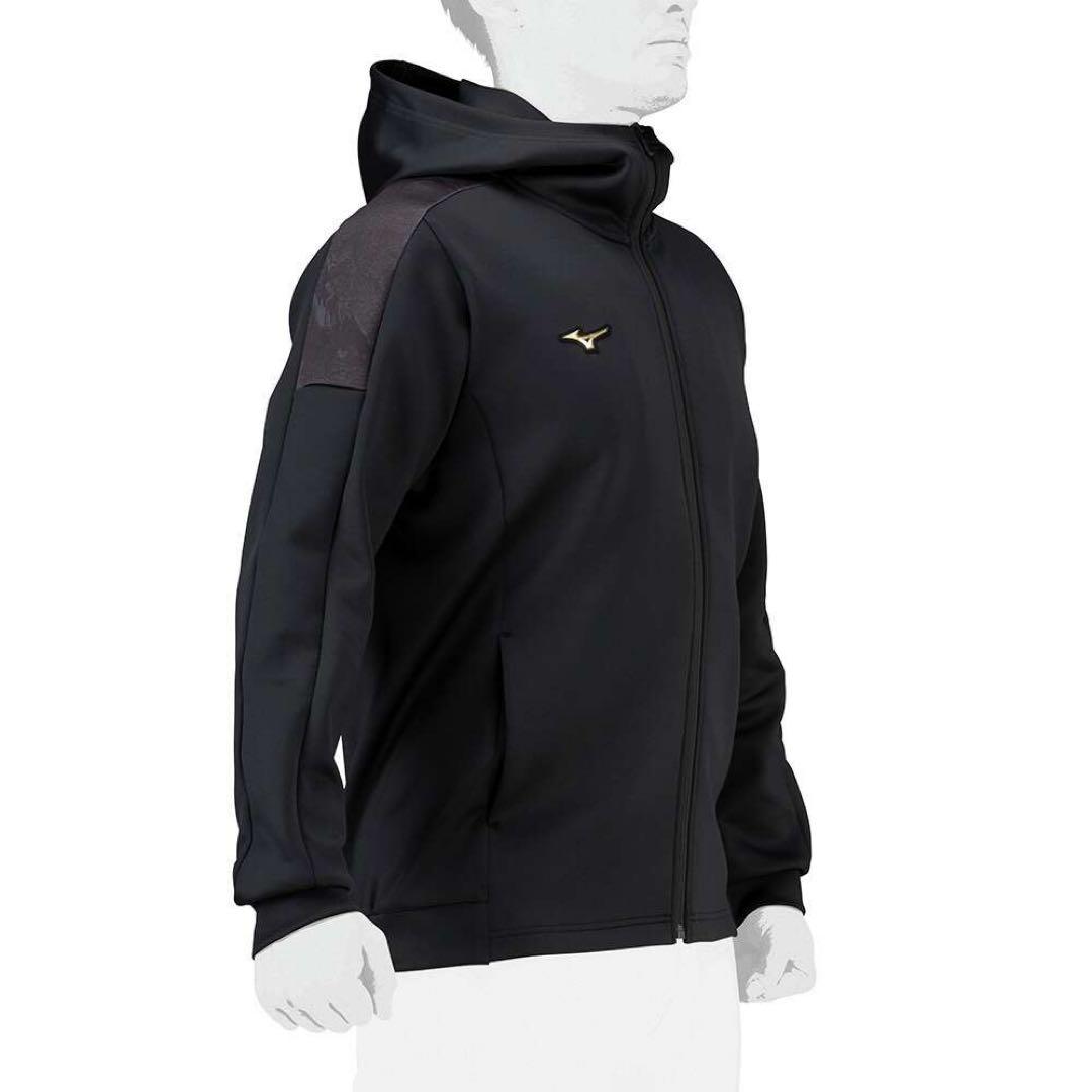 【ミズノプロ】ストレッチスウェットフーディ ブラック XO 12JEBK79