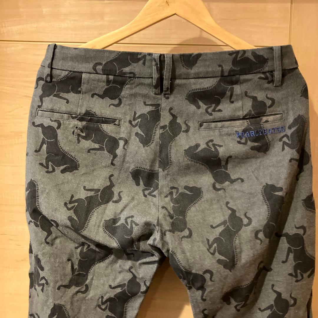 パーリーゲイツ サイズ5 馬　総柄　 スリムフィットパンツ