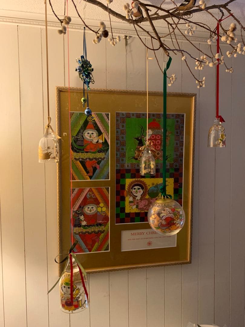 ビヨンヴィンブラッド　1970年代のビンテージクリスマスカード額装！豪華で綺麗！