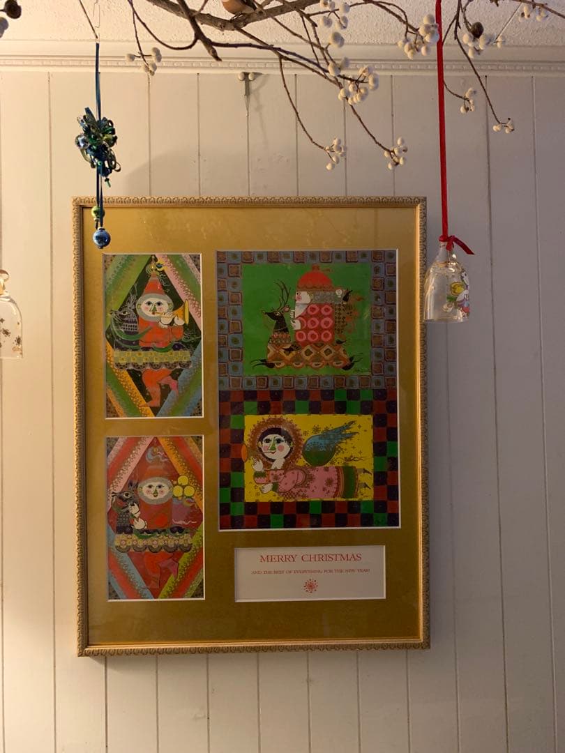 ビヨンヴィンブラッド　1970年代のビンテージクリスマスカード額装！豪華で綺麗！