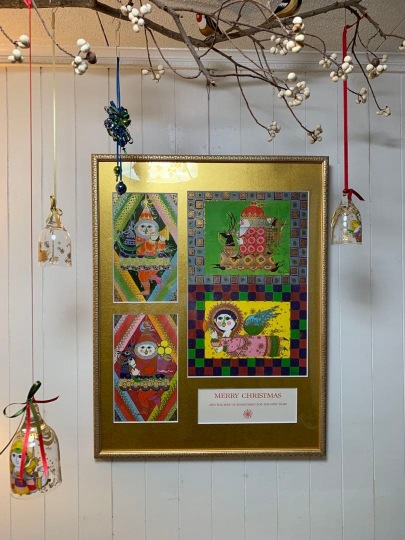 ビヨンヴィンブラッド　1970年代のビンテージクリスマスカード額装！豪華で綺麗！