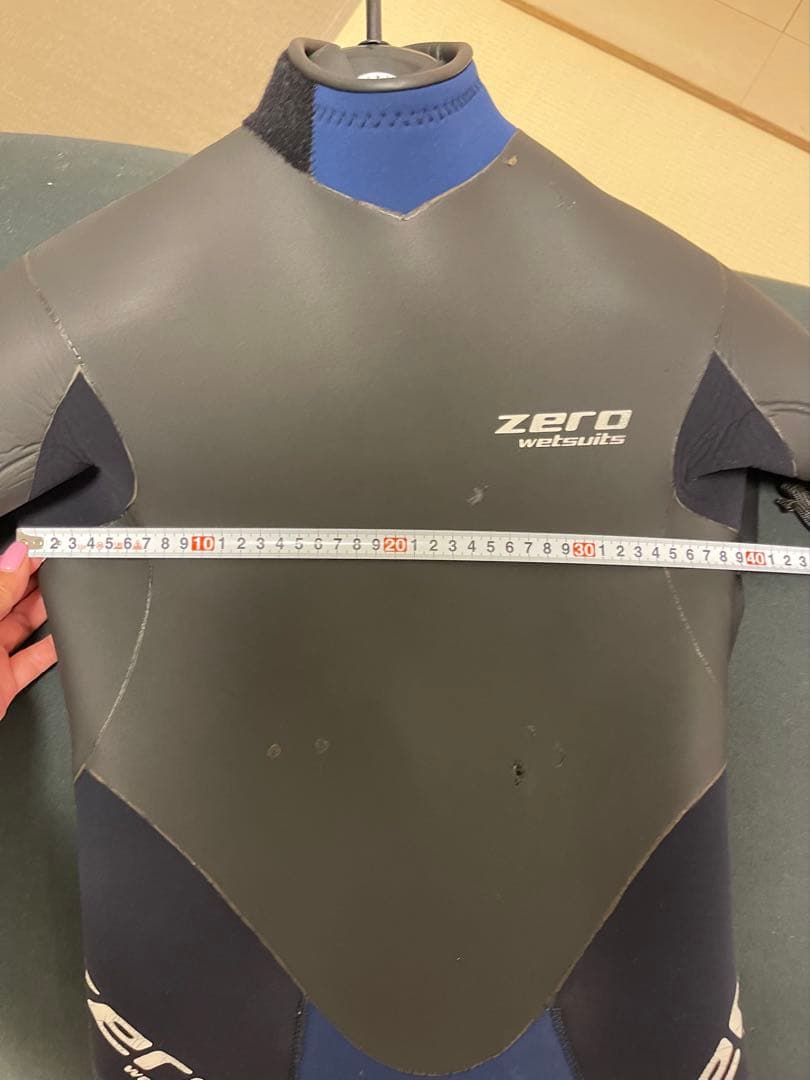 ZERO ドライ冬用レディースフルスーツ ウェットスーツ 黒/青