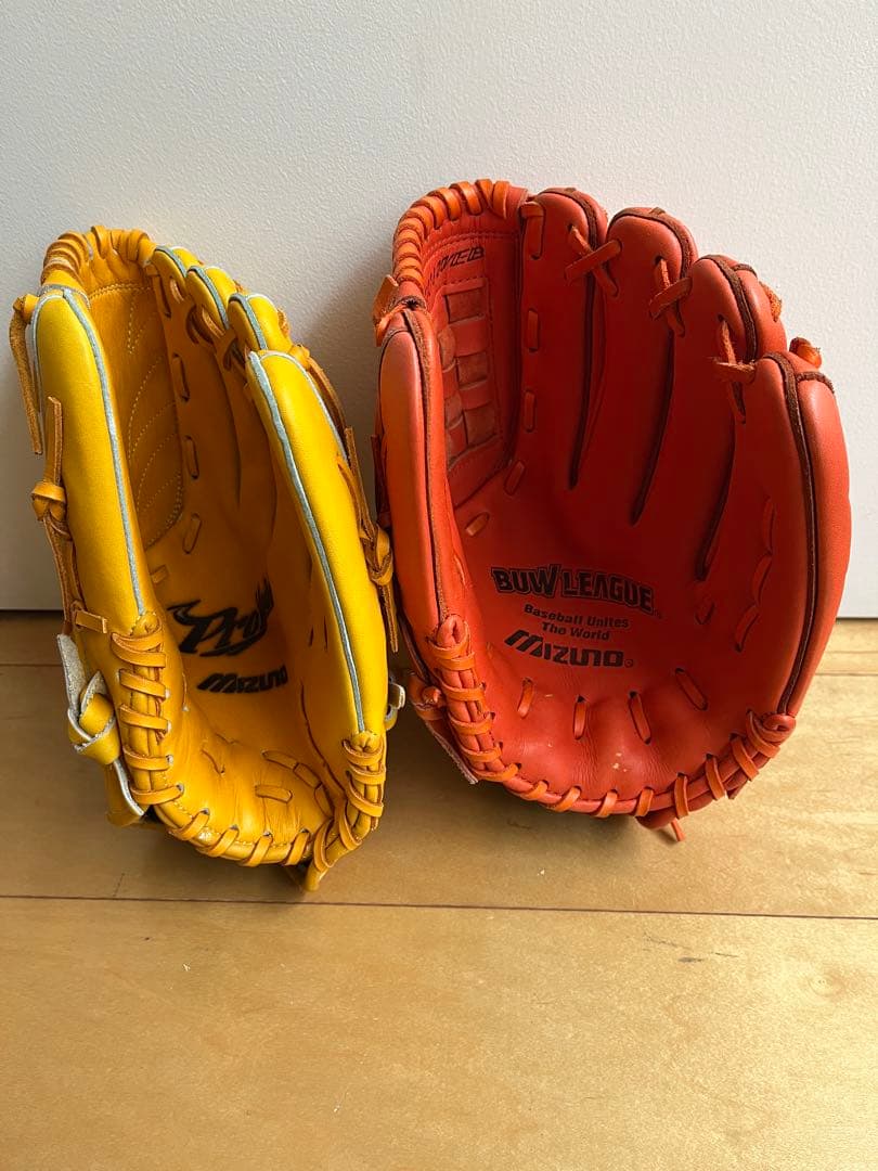 Mizuno 野球グローブセット イエロー オレンジ