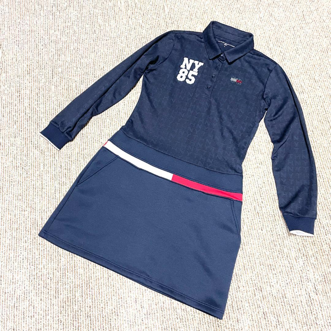 【フォロー割】 美品 トミーヒルフィガーゴルフ ワンピース L ネイビー