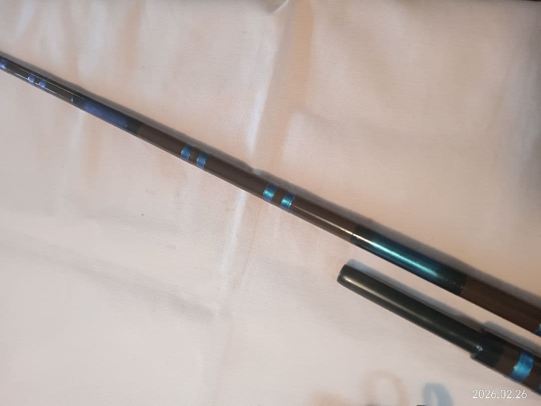 凱カーボン1本半竿掛ブルーメタ鮫皮&綾形カスタム・へら竿へら鮒ヘラザオへら竿掛け