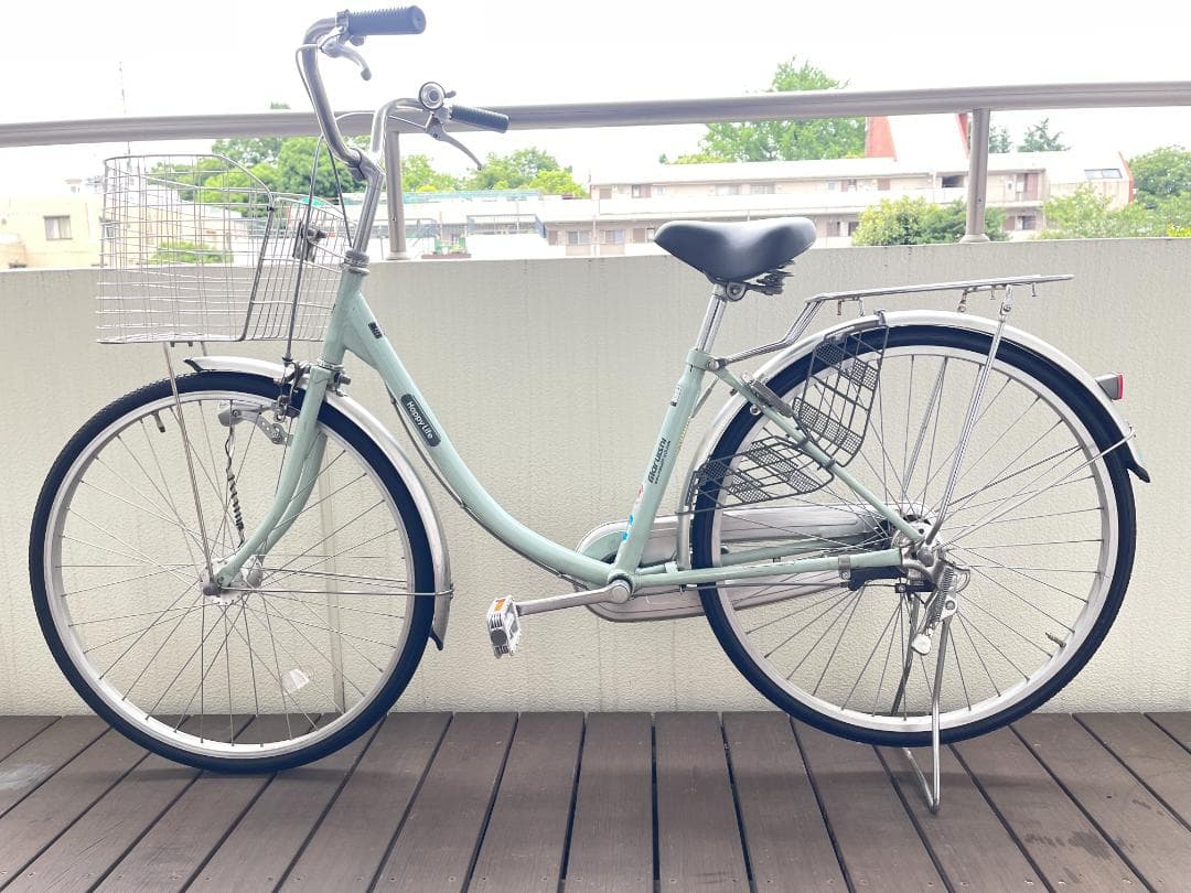 マルイシ シティサイクルhappy life26インチ　ミントグリーン　引取専用