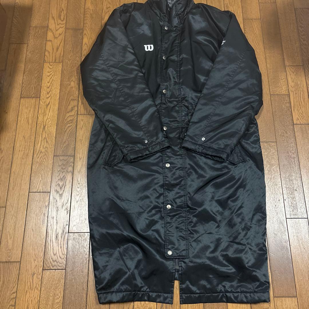 ウィルソン／ヒットユニオン／着丈約118㎝／黒ベンチコートL／90'S