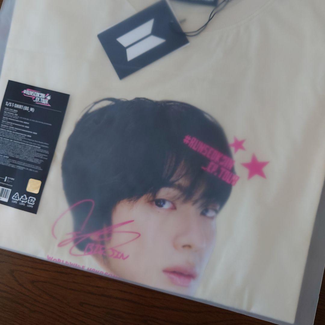 新品BTSJINジンRUNSEOKJIN EP.TOUR TシャツM顔Tシャツ