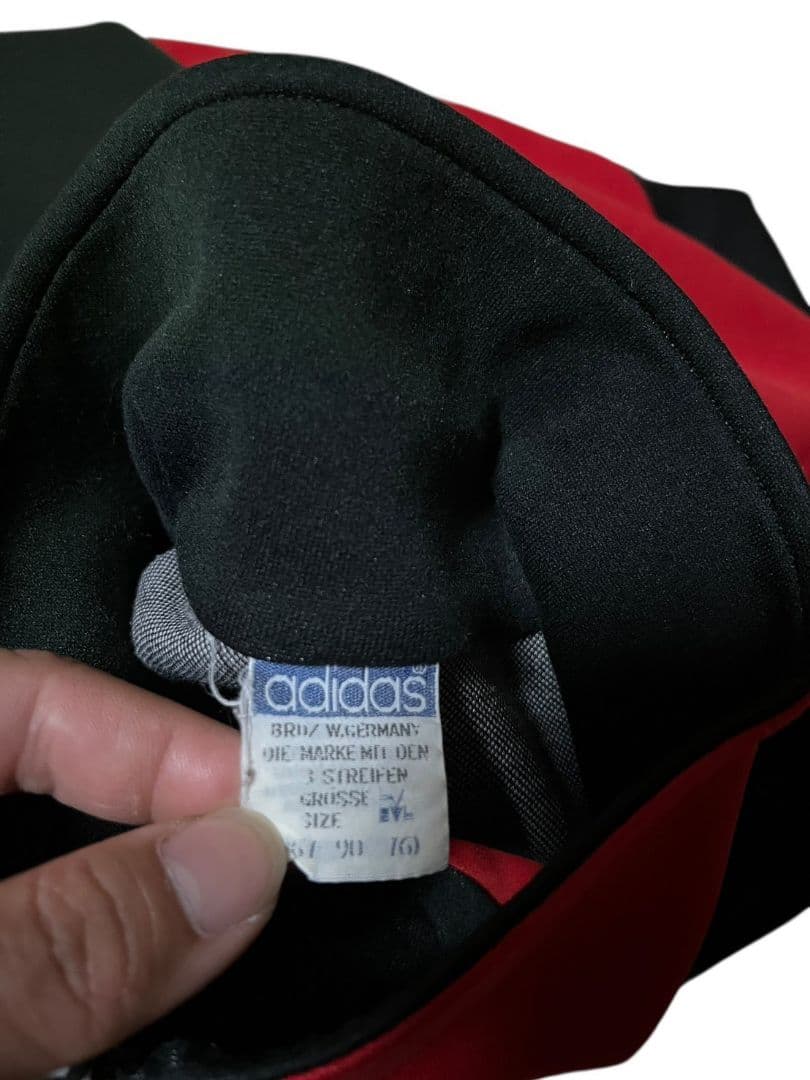 90s アディダス　adidas トラックジャケット　デサントタグ　ダメージ　L