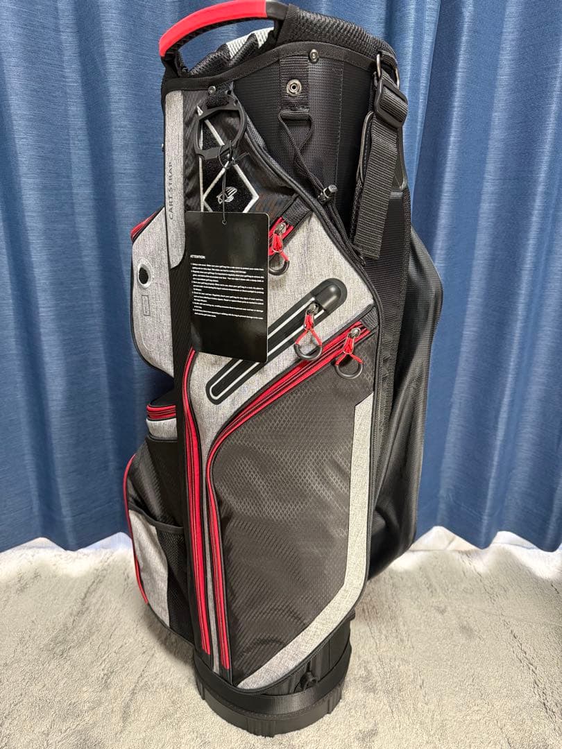 新品 Livsin Golf キャディバッグ ゴルフ 9.5型 レッド グレー
