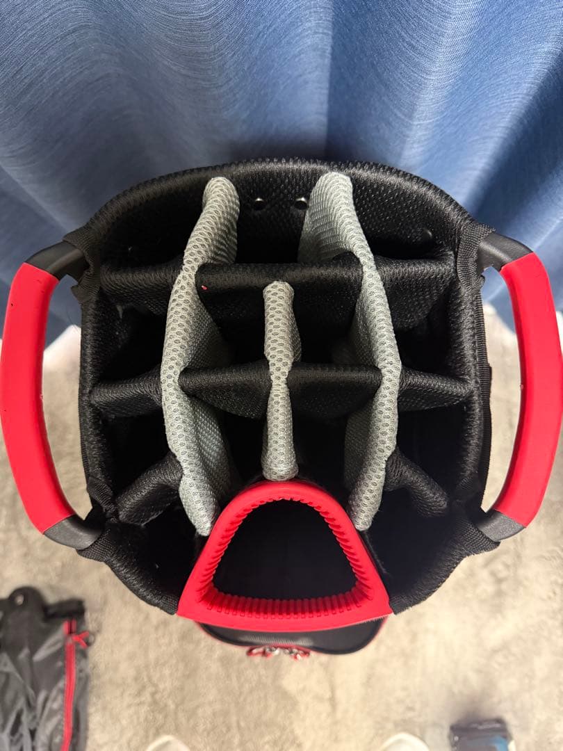 新品 Livsin Golf キャディバッグ ゴルフ 9.5型 レッド グレー