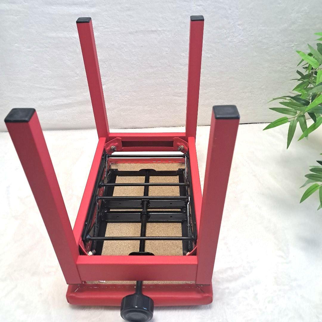 美品！ピアノ用高低自在椅子 レッド